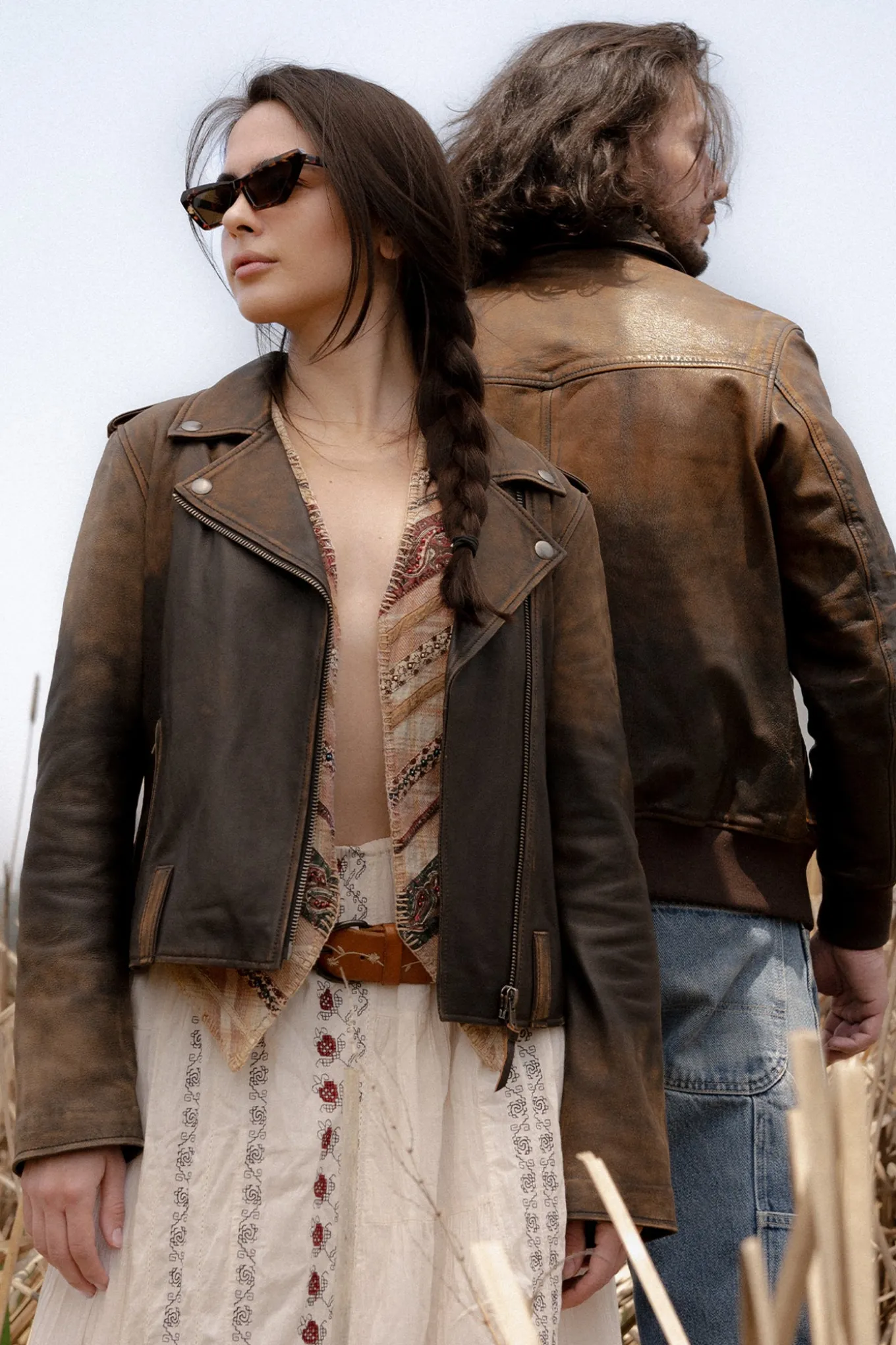 Leather Jackets^Frye Authentic Soft Lamb Crackle Leather Biker Jacket Brown