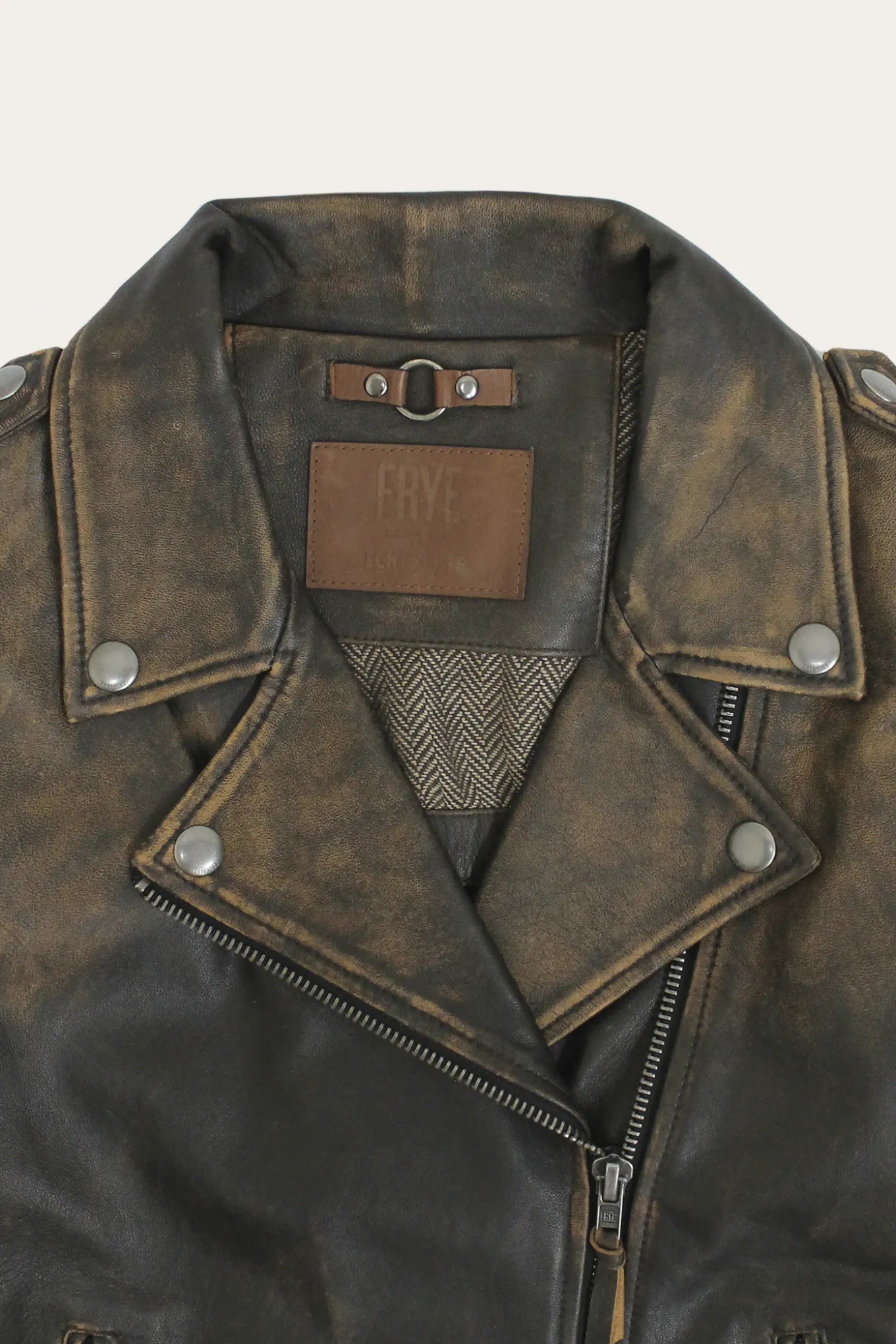Leather Jackets^Frye Authentic Soft Lamb Crackle Leather Biker Jacket Brown