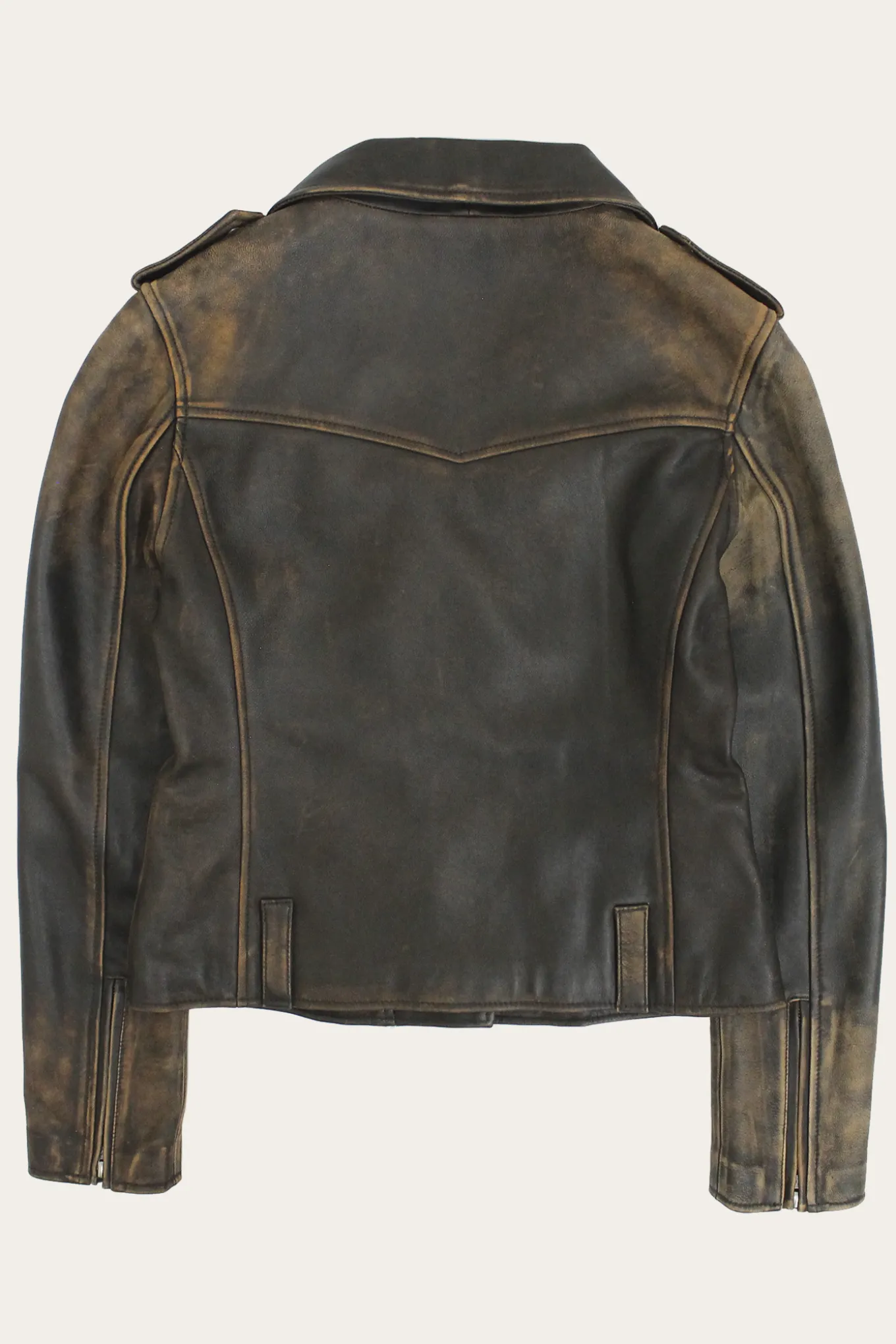Leather Jackets^Frye Authentic Soft Lamb Crackle Leather Biker Jacket Brown
