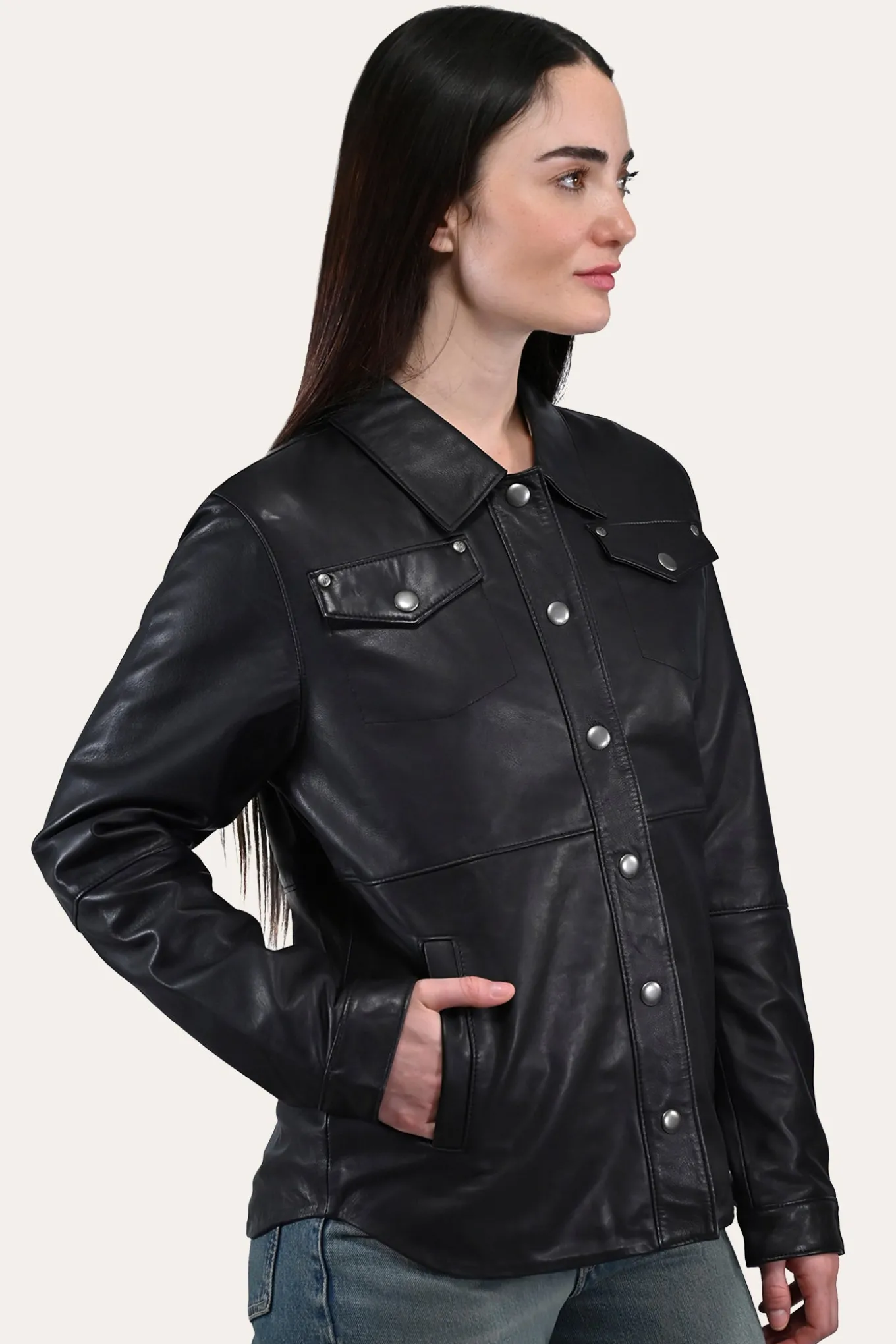 Leather Jackets^Frye Leather Shirt Black