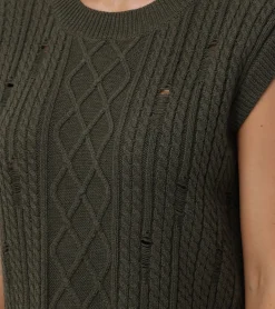 Tops^Frye Distressed Cable Sweater Vest