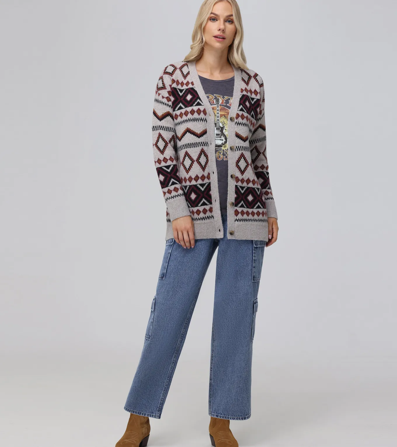 Tops^Frye Fairisle Boyfriend Cardigan