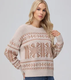 Tops^Frye Fairisle Crewneck Pullover Oatmeal Heather