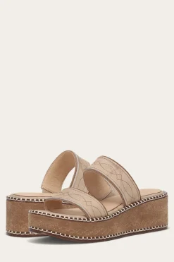 Sandals^Frye Joy Woodstock 2 Band Platform Slide