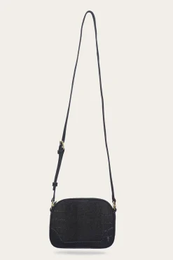 Handbags^Frye Melissa Sueded Croco Camera Black