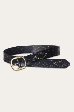 Belts^Frye 38mm Belt With Southwestern Embossing, Perf & Studs