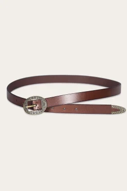 Belts^Frye 21mm Logo Western Center Bar Belt