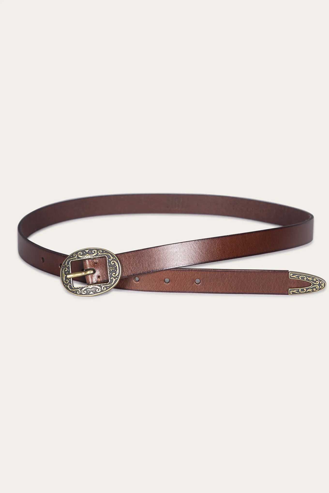 Belts^Frye 21mm Logo Western Center Bar Belt