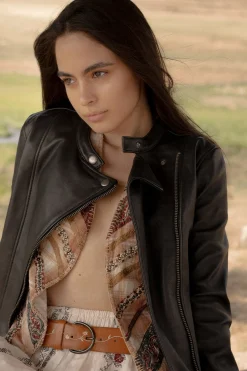 Leather Jackets^Frye Modern Biker-racer Leather Jacket Black