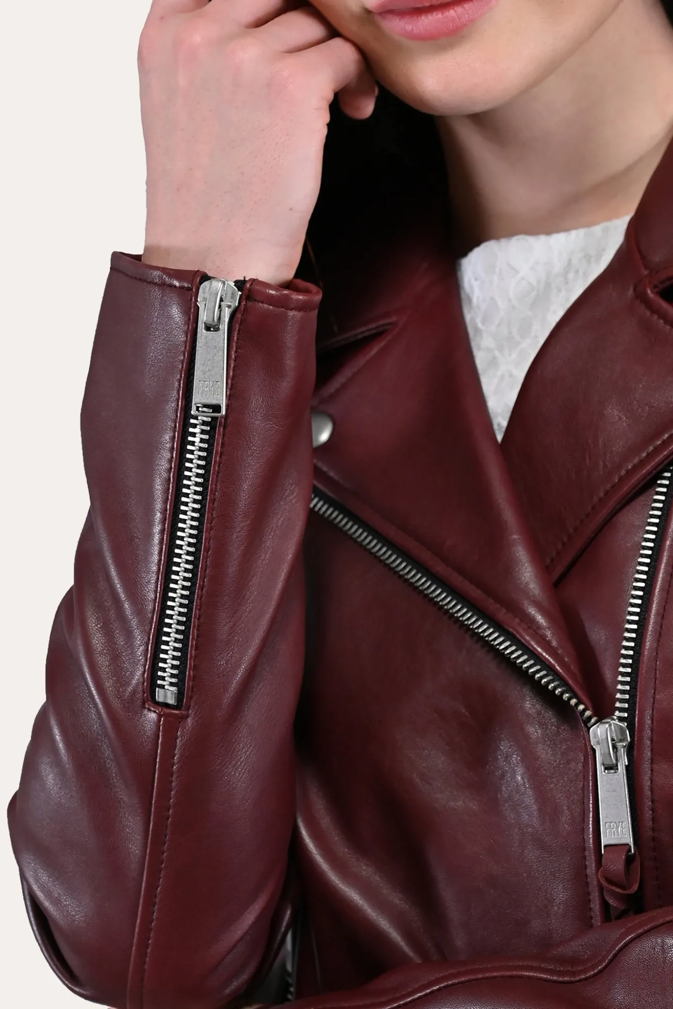 Leather Jackets^Frye Oxblood Biker Jacket