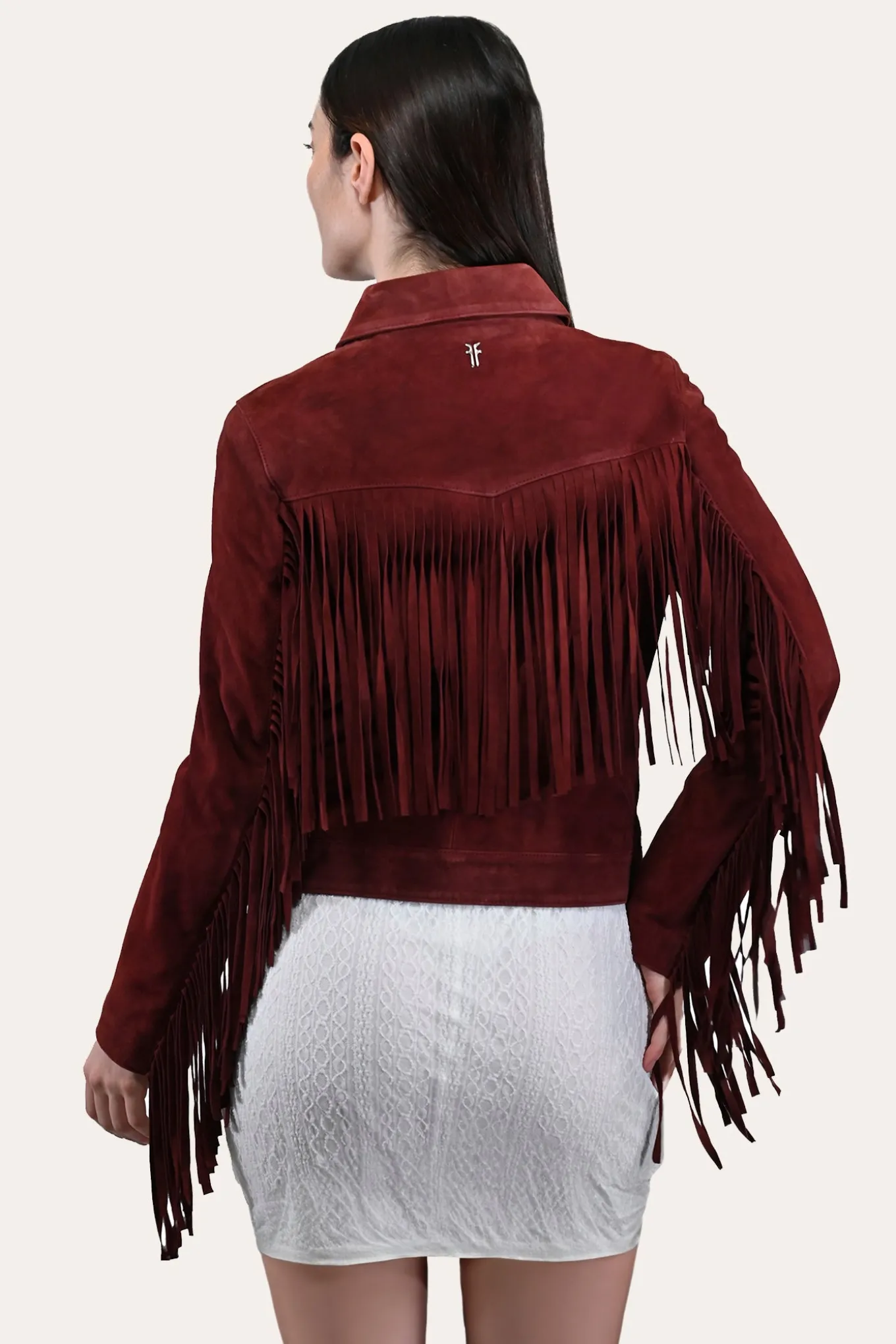 Leather Jackets^Frye Oxblood Fringed Jacket