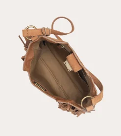 Handbags^Frye Piper Fringe Hobo Cognac