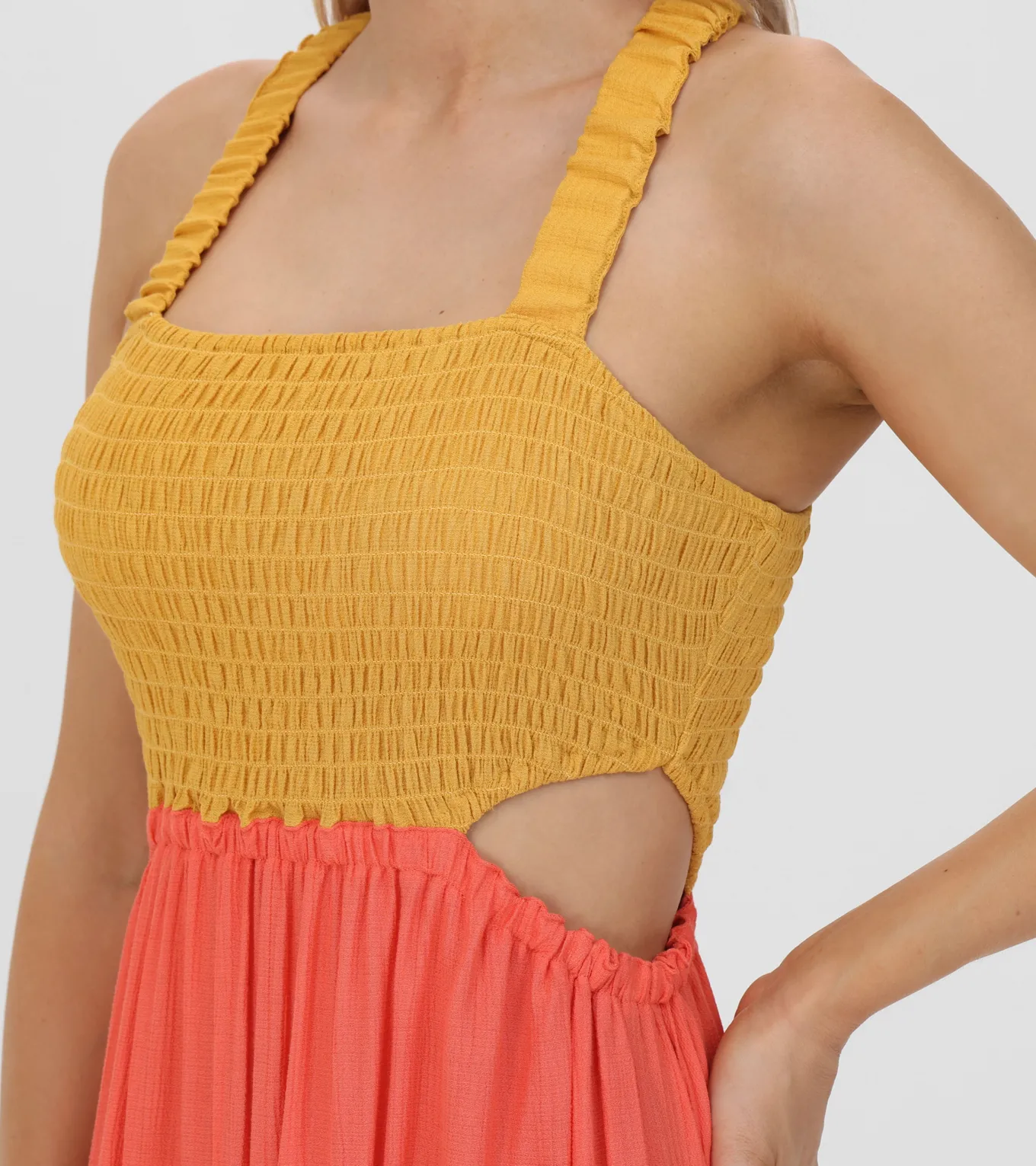 Dresses^Frye Smocked Color Block Maxi Dress Oaxaca Combo