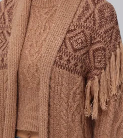 Tops^Frye Southwestern Cable Cardigan Brown