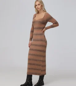 Dresses^Frye Sweetheart Neck Space Dye Sweater Dress Brown